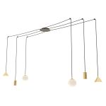 Emibig Pendelleuchte Fuji Stahl Gold | Geeignet für 2x E14 - Max 10W, 2x GU10 - Max 10W, 2x GX53 - Max 10W